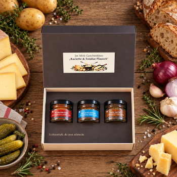 3er Mini-Geschenkbox "Raclette & Fondue Plausch"